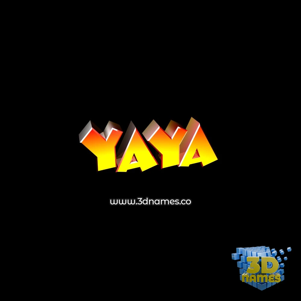yaya in Black Background style - 3D name wallpaper