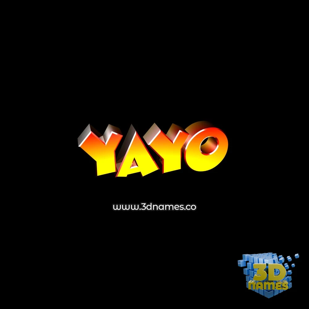 yayo in Black Background style - 3D name wallpaper