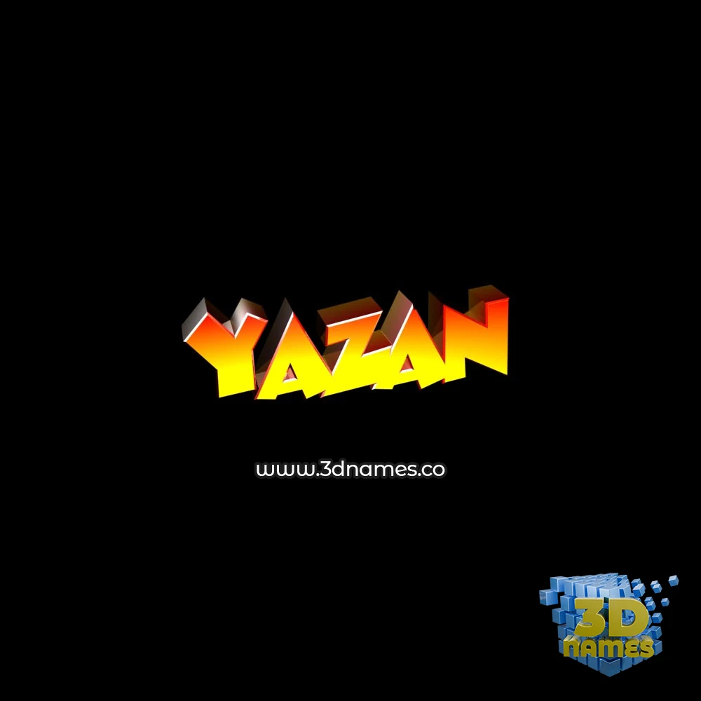 yazan in Black Background style - 3D name wallpaper