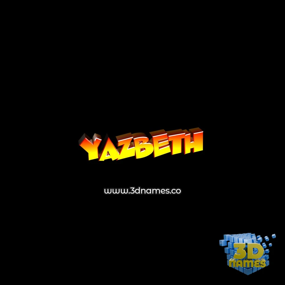 yazbeth in Black Background style - 3D name wallpaper