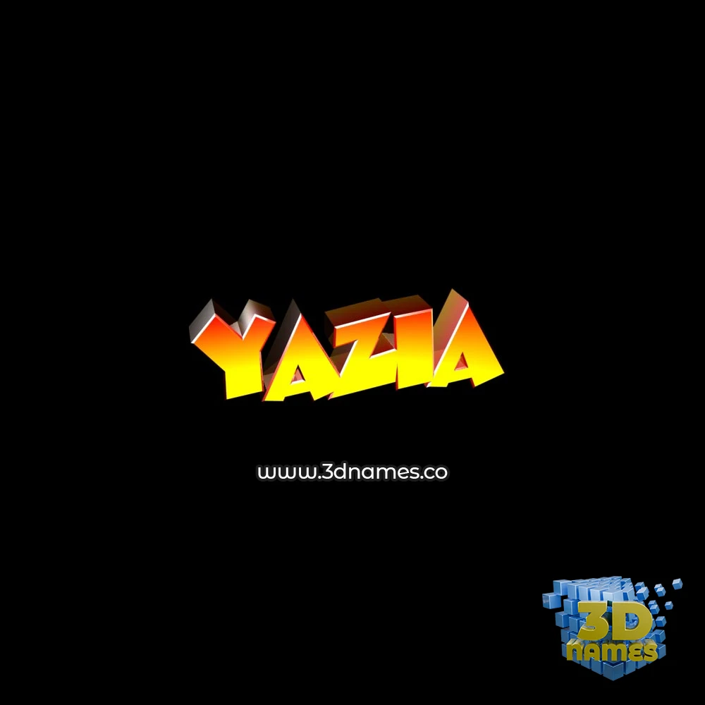 yazia in Black Background style - 3D name wallpaper