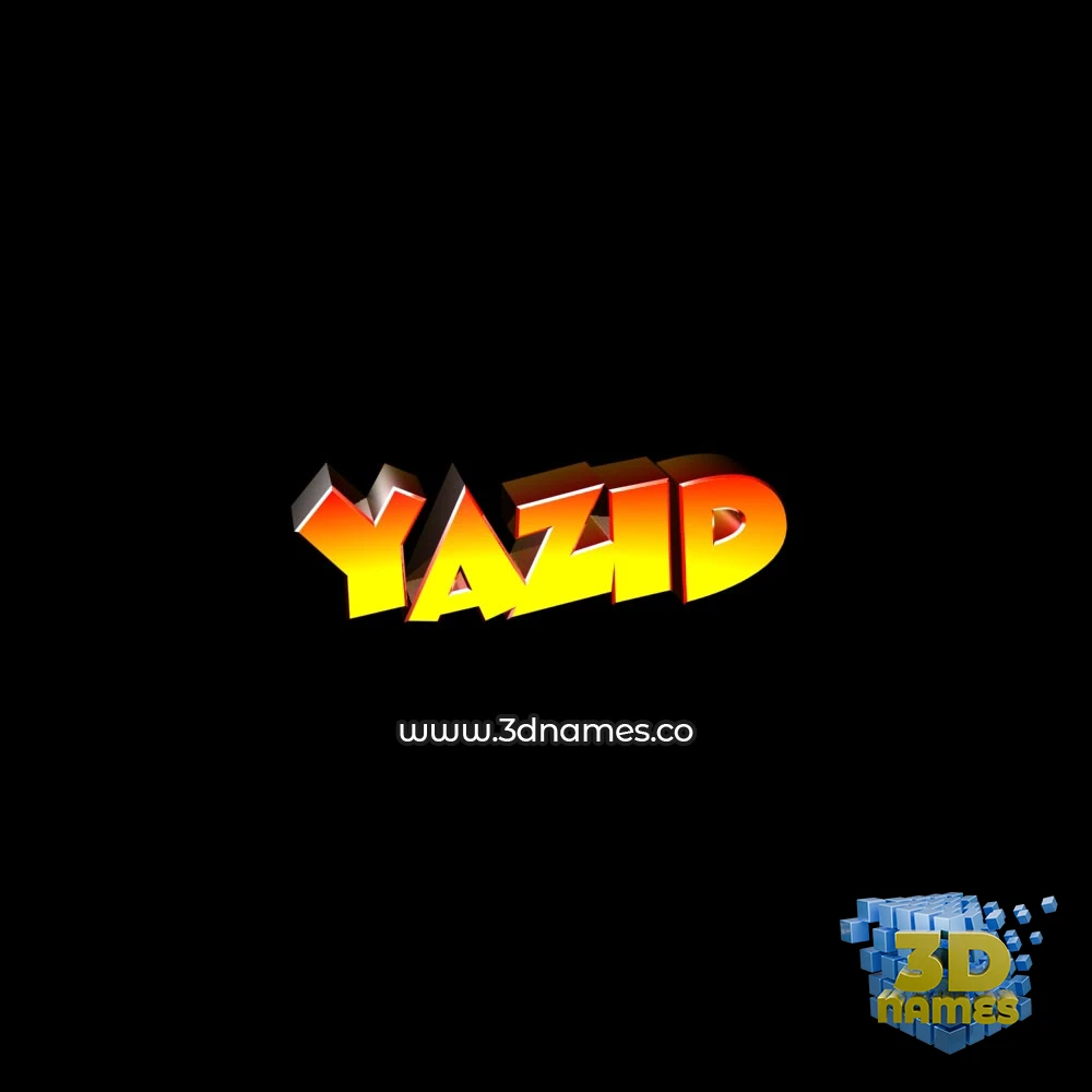 yazid in Black Background style - 3D name wallpaper