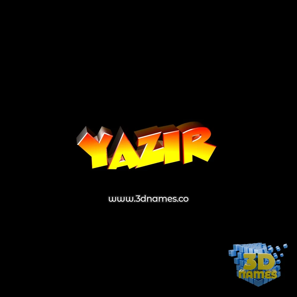 yazir in Black Background style - 3D name wallpaper
