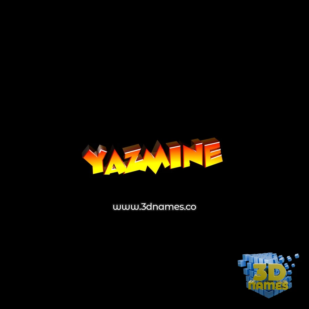 yazmine in Black Background style - 3D name wallpaper
