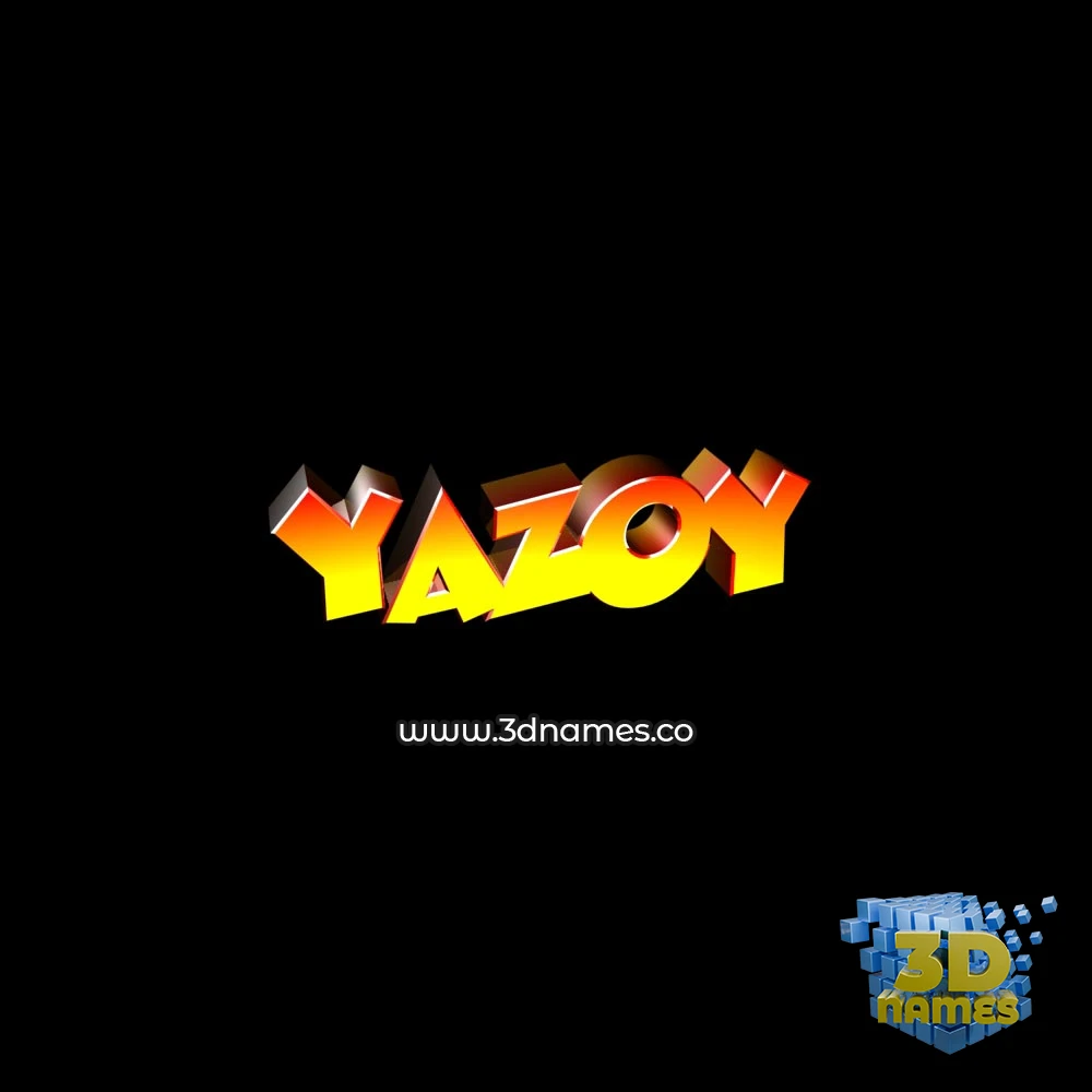 yazoy in Black Background style - 3D name wallpaper