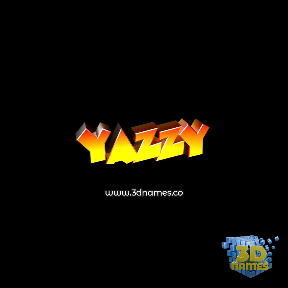 yazzy in Black Background style - 3D name wallpaper