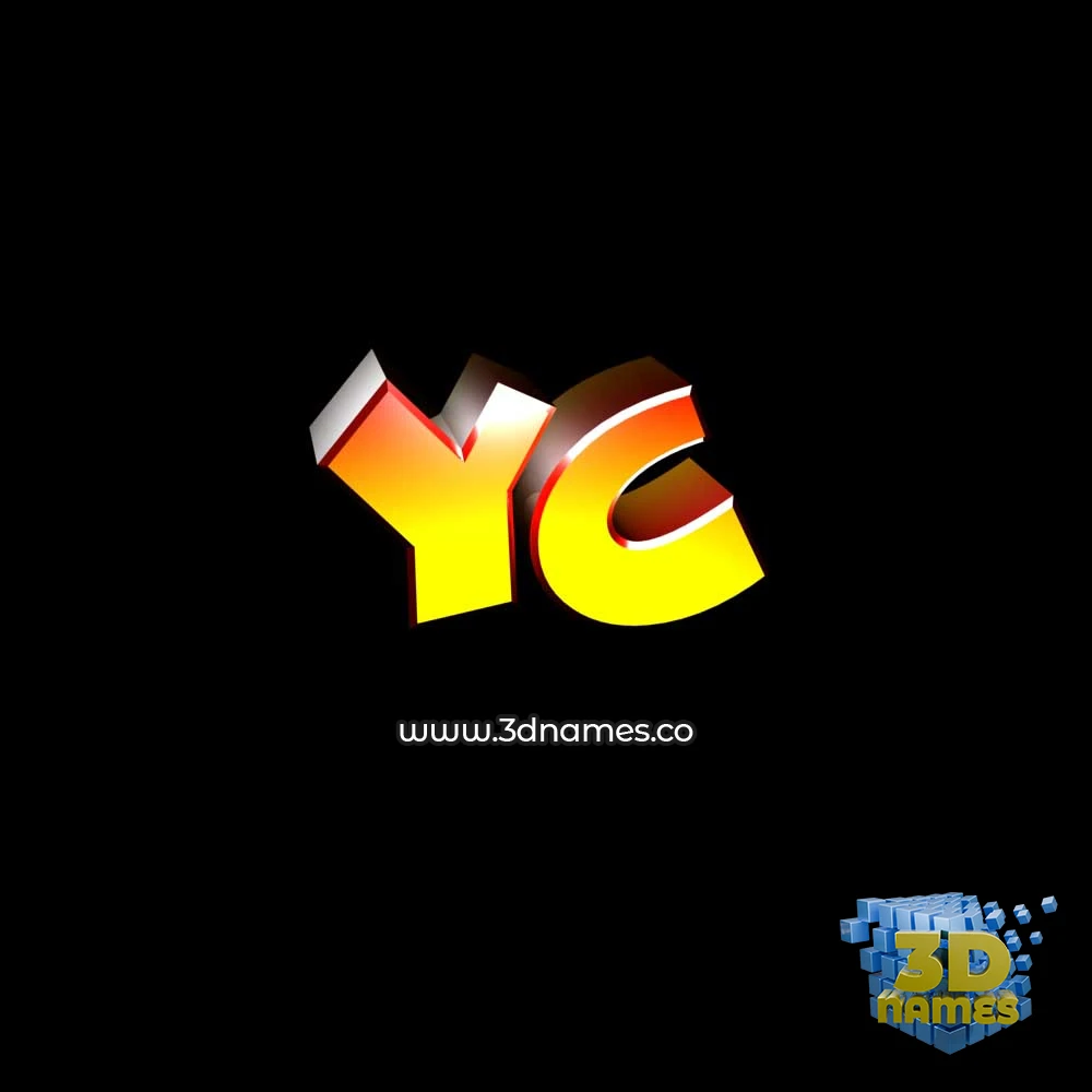 yc in Black Background style - 3D name wallpaper