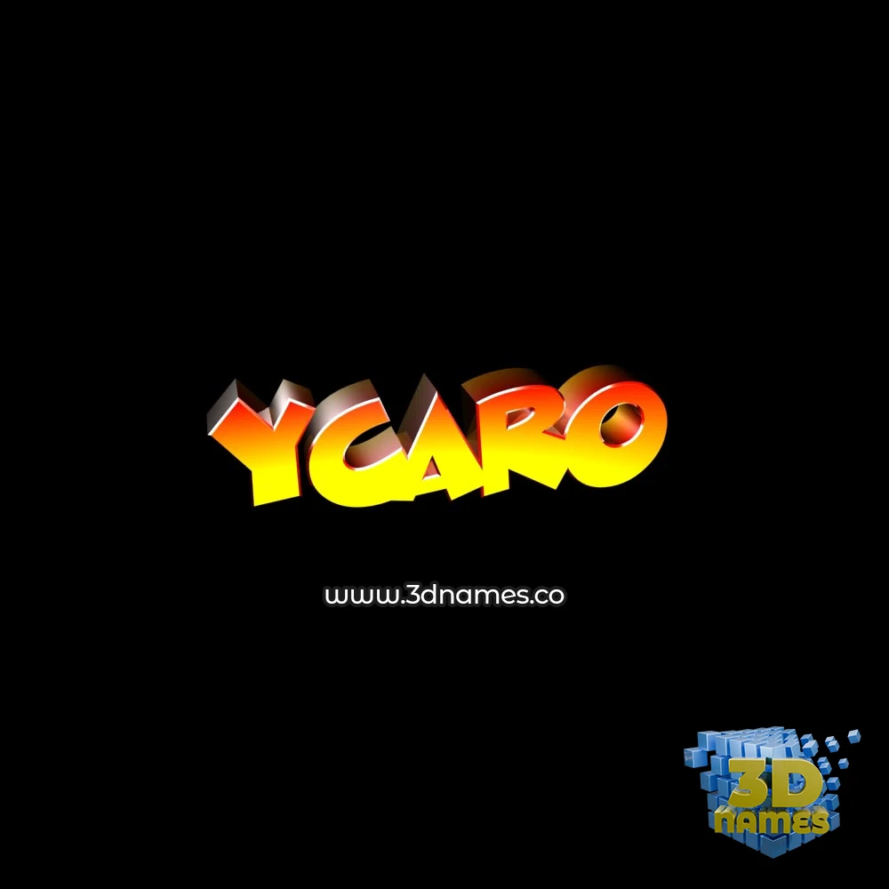 ycaro in Black Background style - 3D name wallpaper
