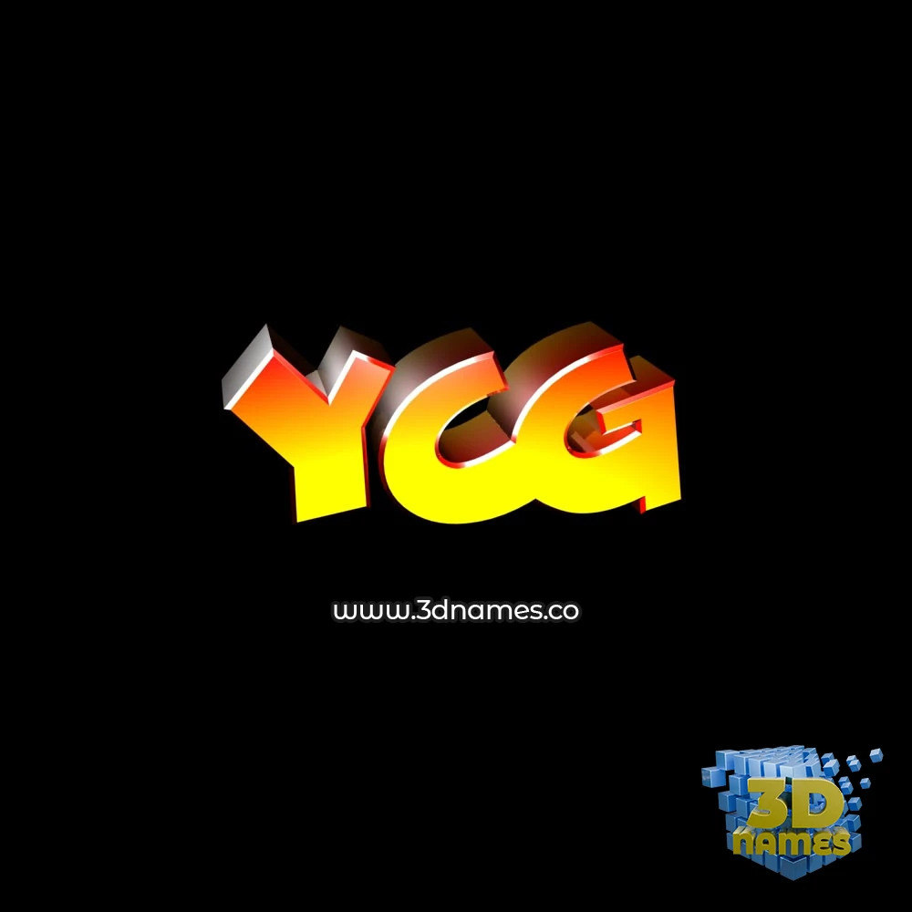 ycg in Black Background style - 3D name wallpaper