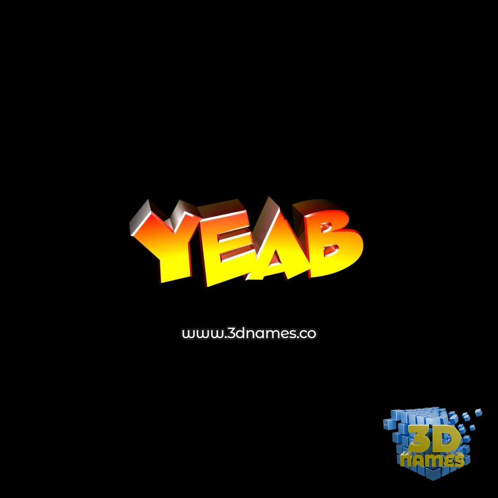 yeab in Black Background style - 3D name wallpaper