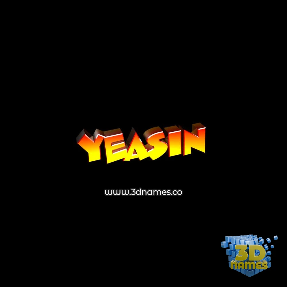 yeasin in Black Background style - 3D name wallpaper