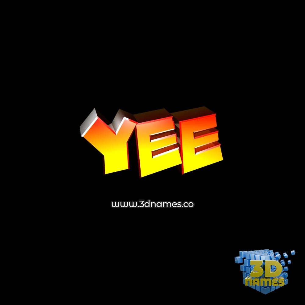 yee in Black Background style - 3D name wallpaper