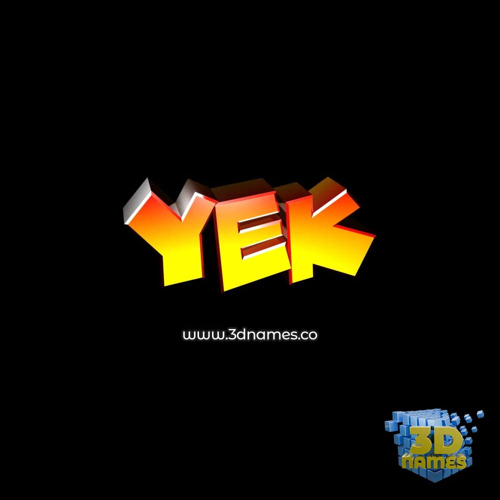 yek in Black Background style - 3D name wallpaper