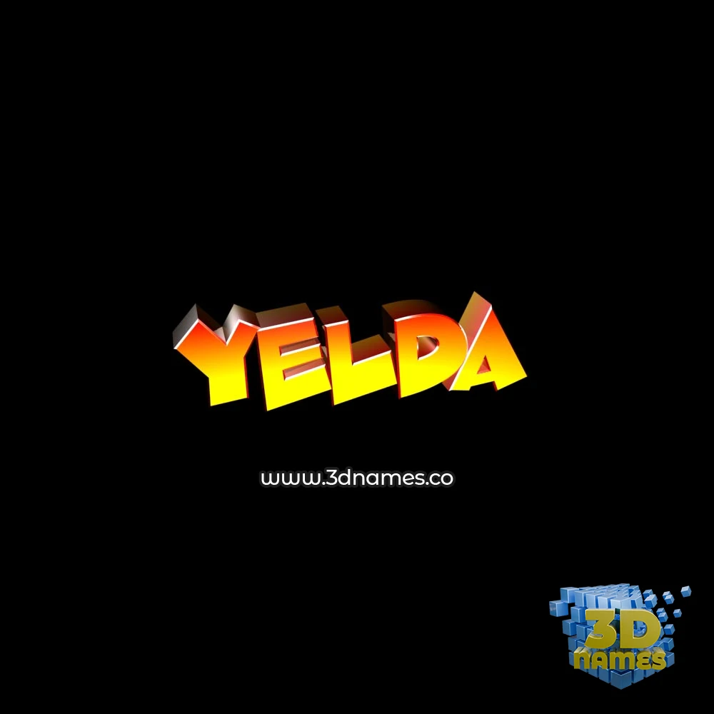 yelda in Black Background style - 3D name wallpaper
