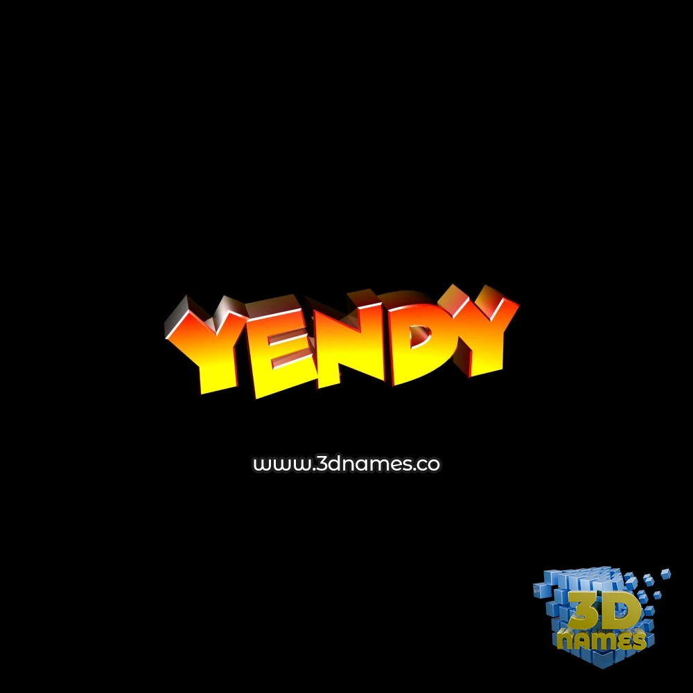 yendy in Black Background style - 3D name wallpaper