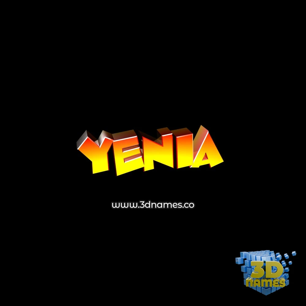 yenia in Black Background style - 3D name wallpaper