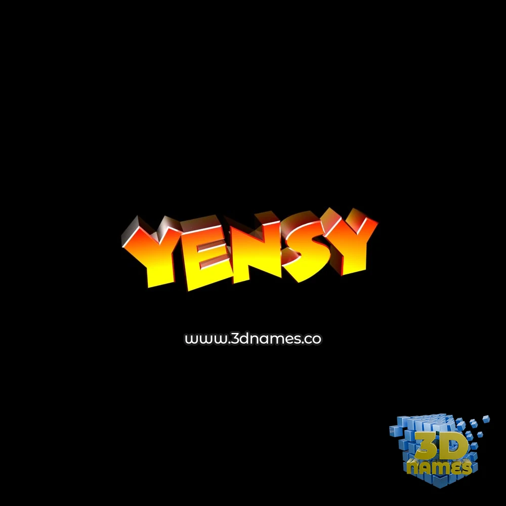 yensy in Black Background style - 3D name wallpaper