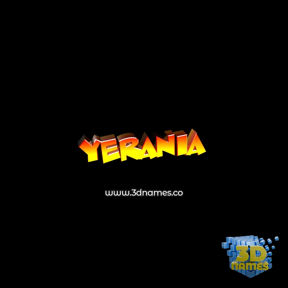 yerania in Black Background style - 3D name wallpaper
