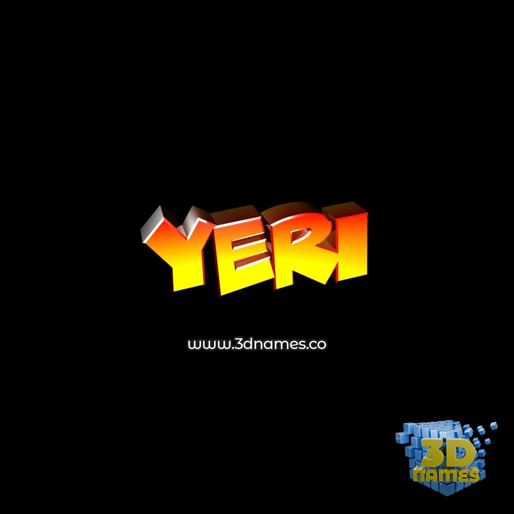 yeri in Black Background style - 3D name wallpaper