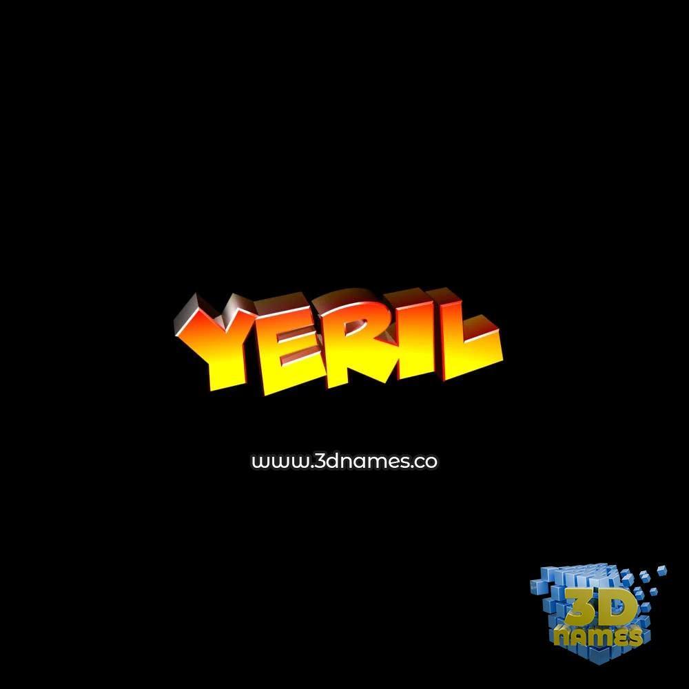 yeril in Black Background style - 3D name wallpaper