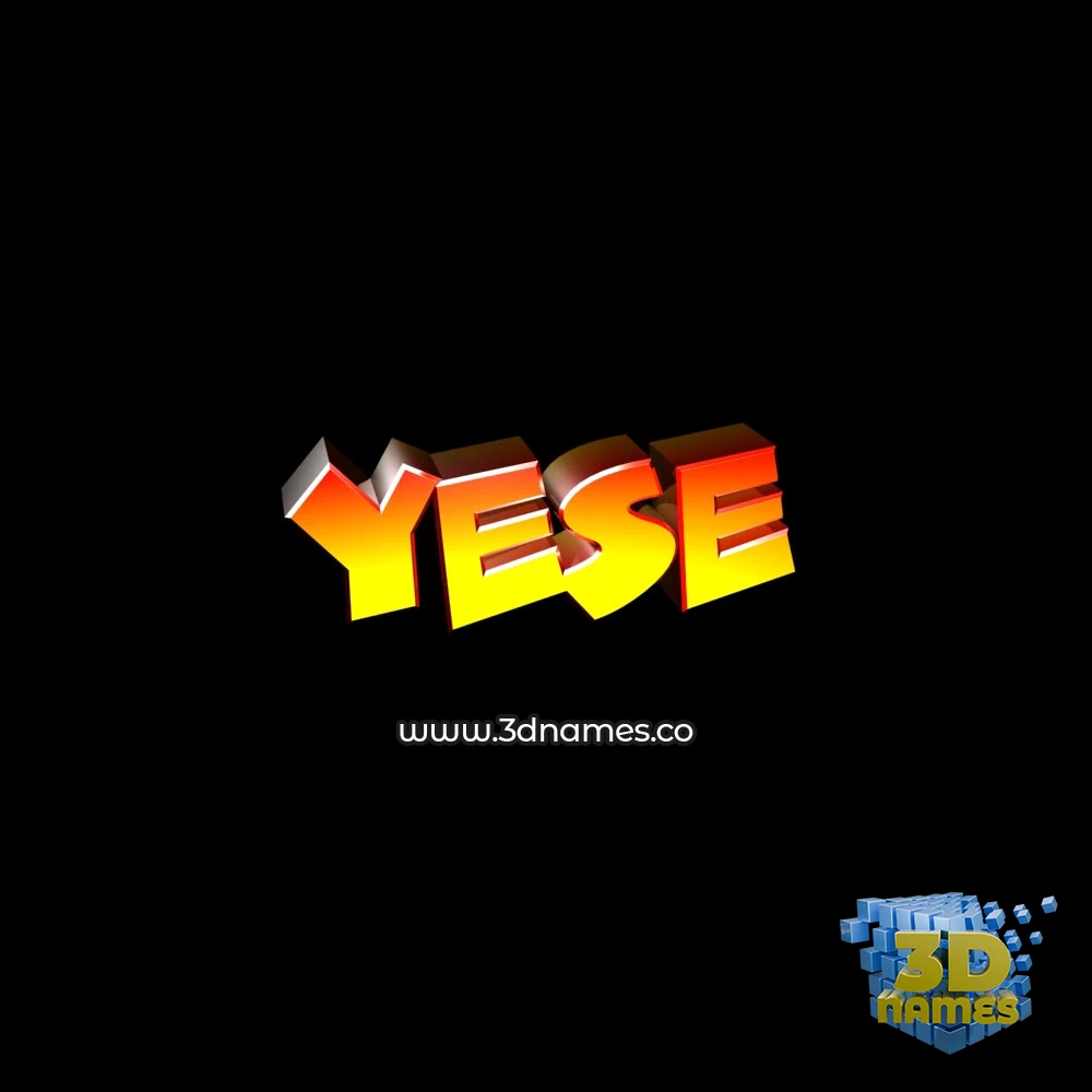 yese in Black Background style - 3D name wallpaper