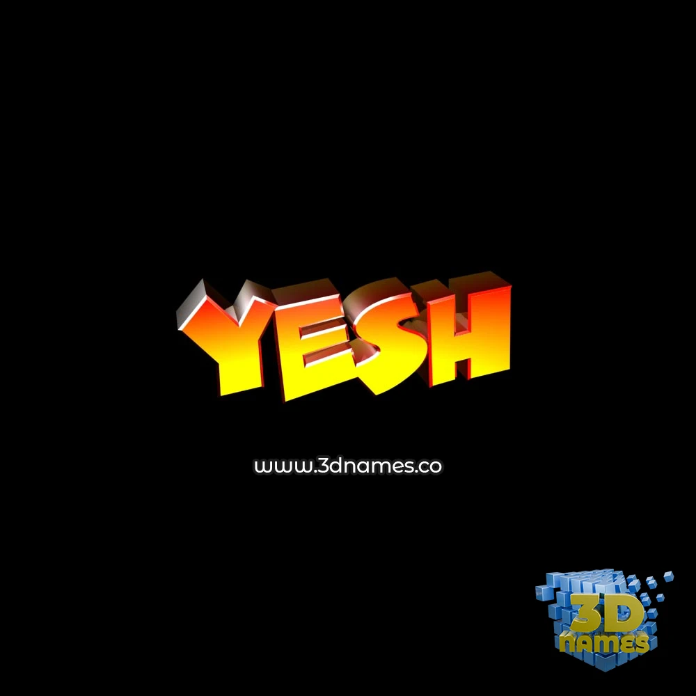 yesh in Black Background style - 3D name wallpaper