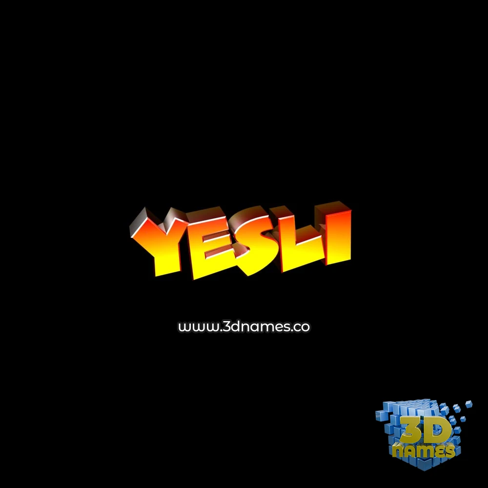 yesli in Black Background style - 3D name wallpaper