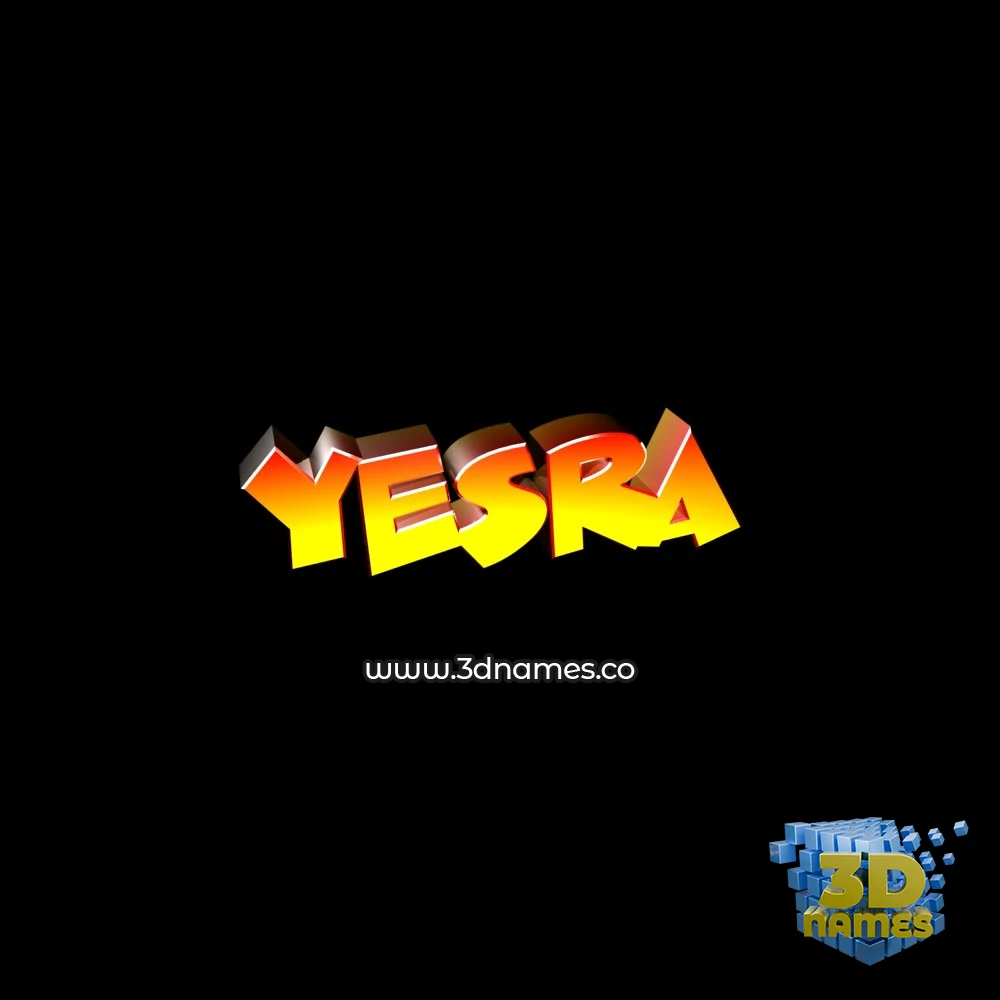 yesra in Black Background style - 3D name wallpaper