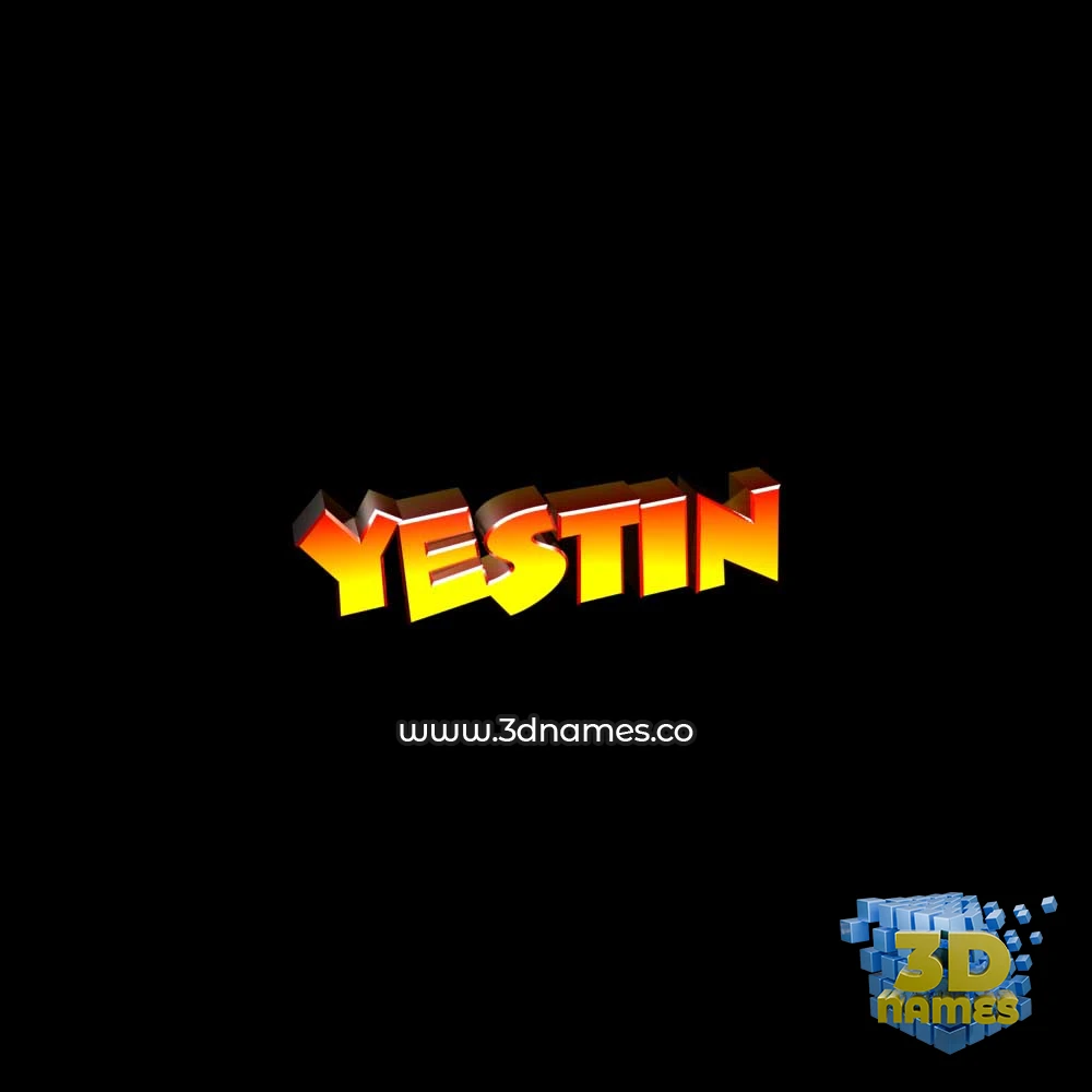 yestin in Black Background style - 3D name wallpaper