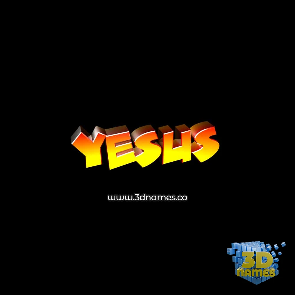 yesus in Black Background style - 3D name wallpaper