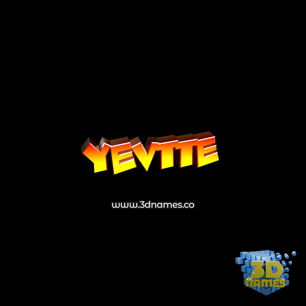 yevtte in Black Background style - 3D name wallpaper