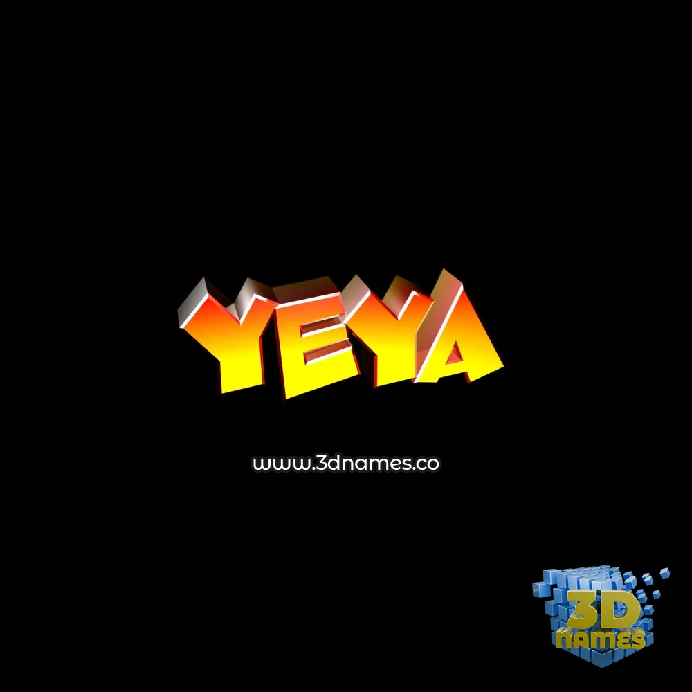 yeya in Black Background style - 3D name wallpaper