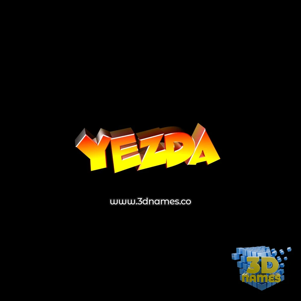 yezda in Black Background style - 3D name wallpaper