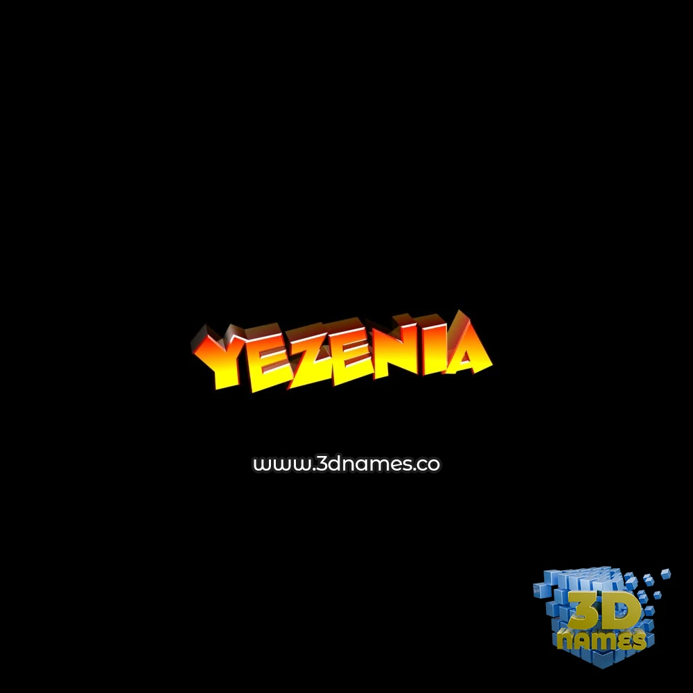 yezenia in Black Background style - 3D name wallpaper