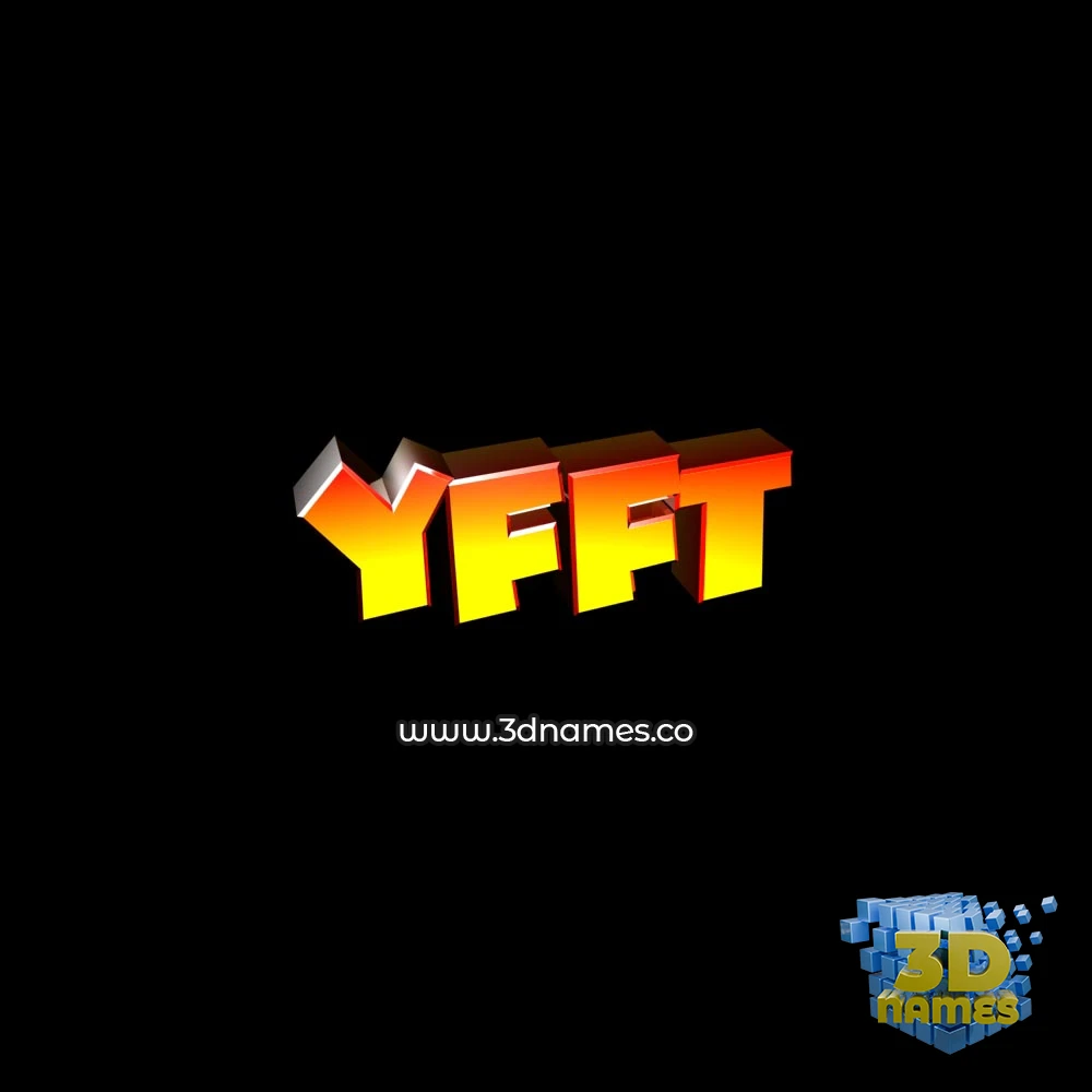 yfft in Black Background style - 3D name wallpaper