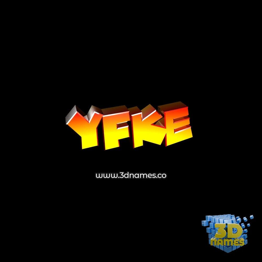 yfke in Black Background style - 3D name wallpaper