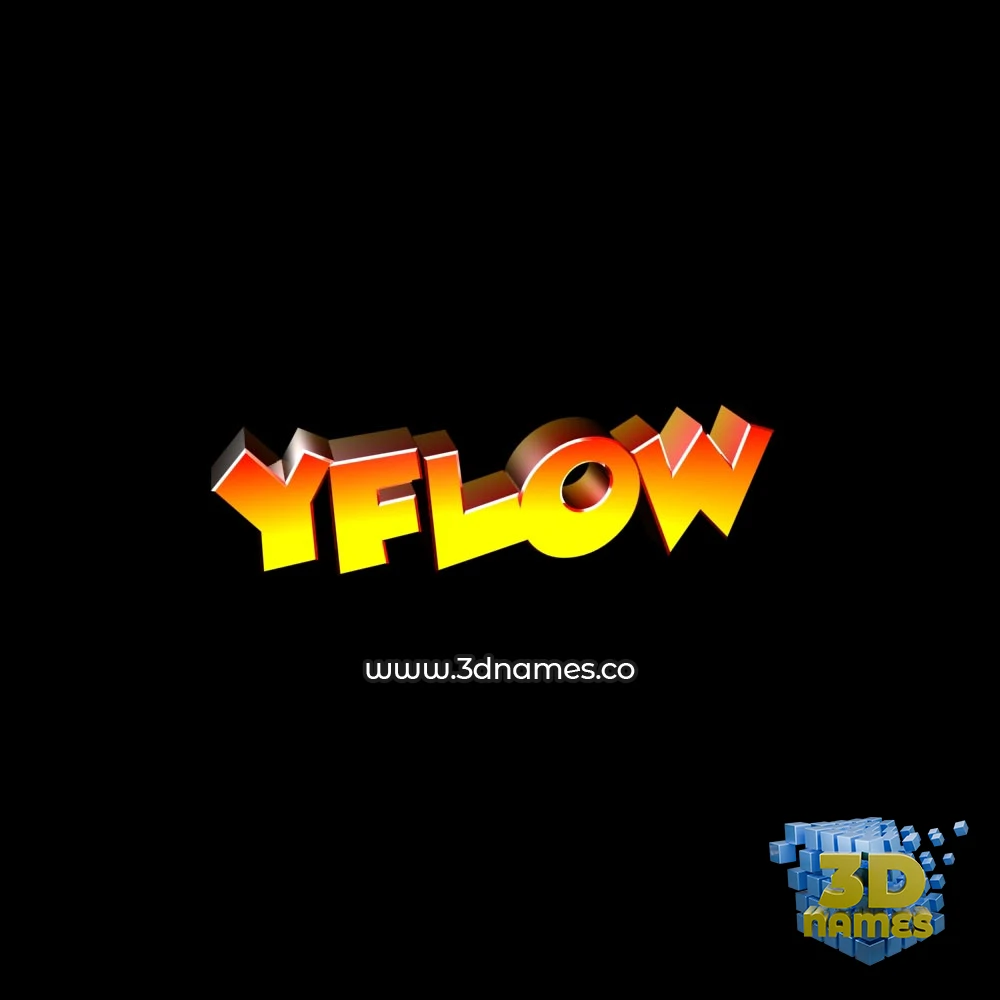 yflow in Black Background style - 3D name wallpaper