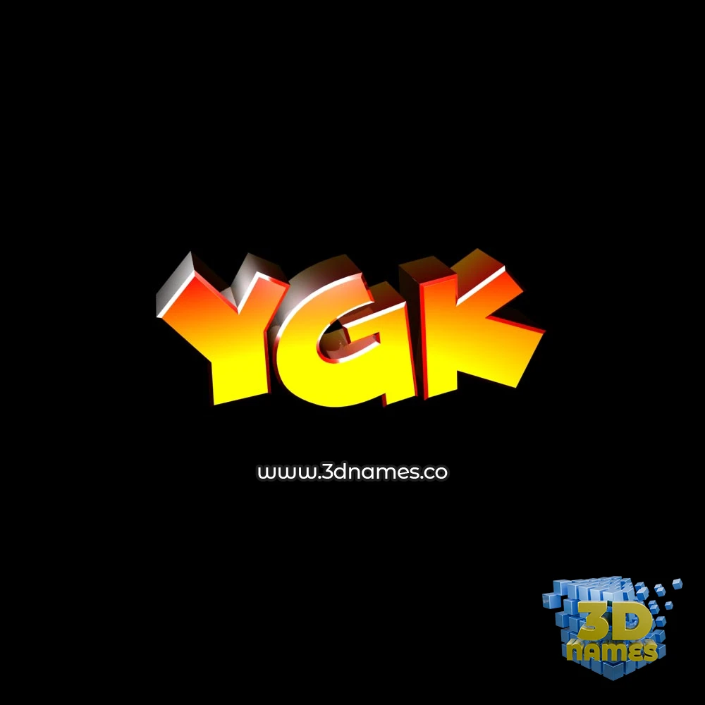ygk in Black Background style - 3D name wallpaper
