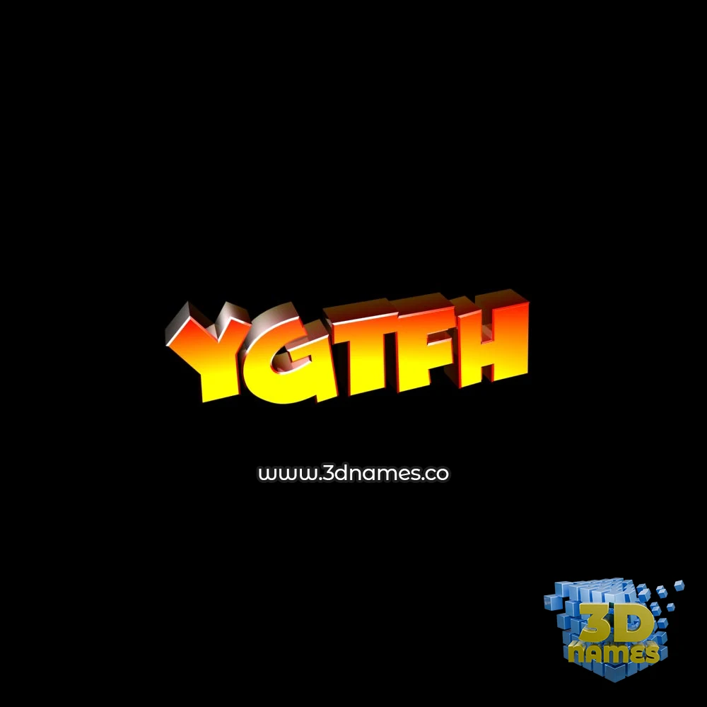 ygtfh in Black Background style - 3D name wallpaper