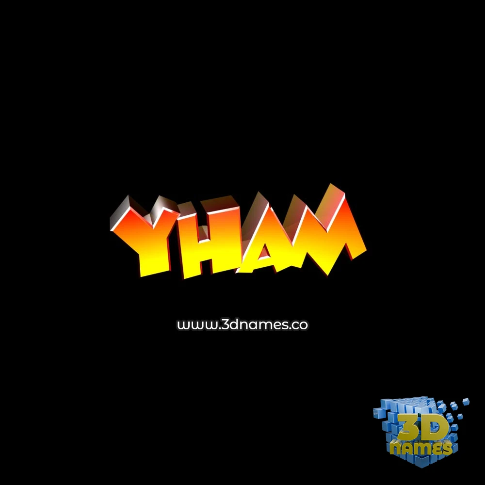 yham in Black Background style - 3D name wallpaper