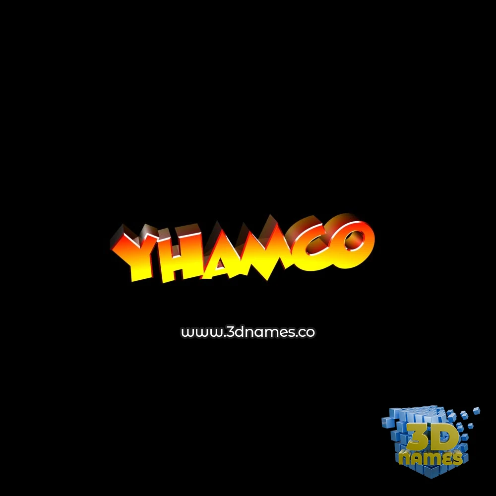 yhamco in Black Background style - 3D name wallpaper