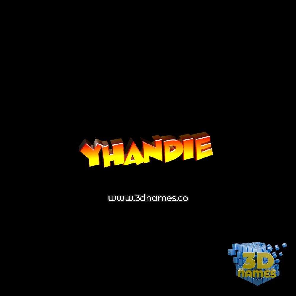 yhandie in Black Background style - 3D name wallpaper