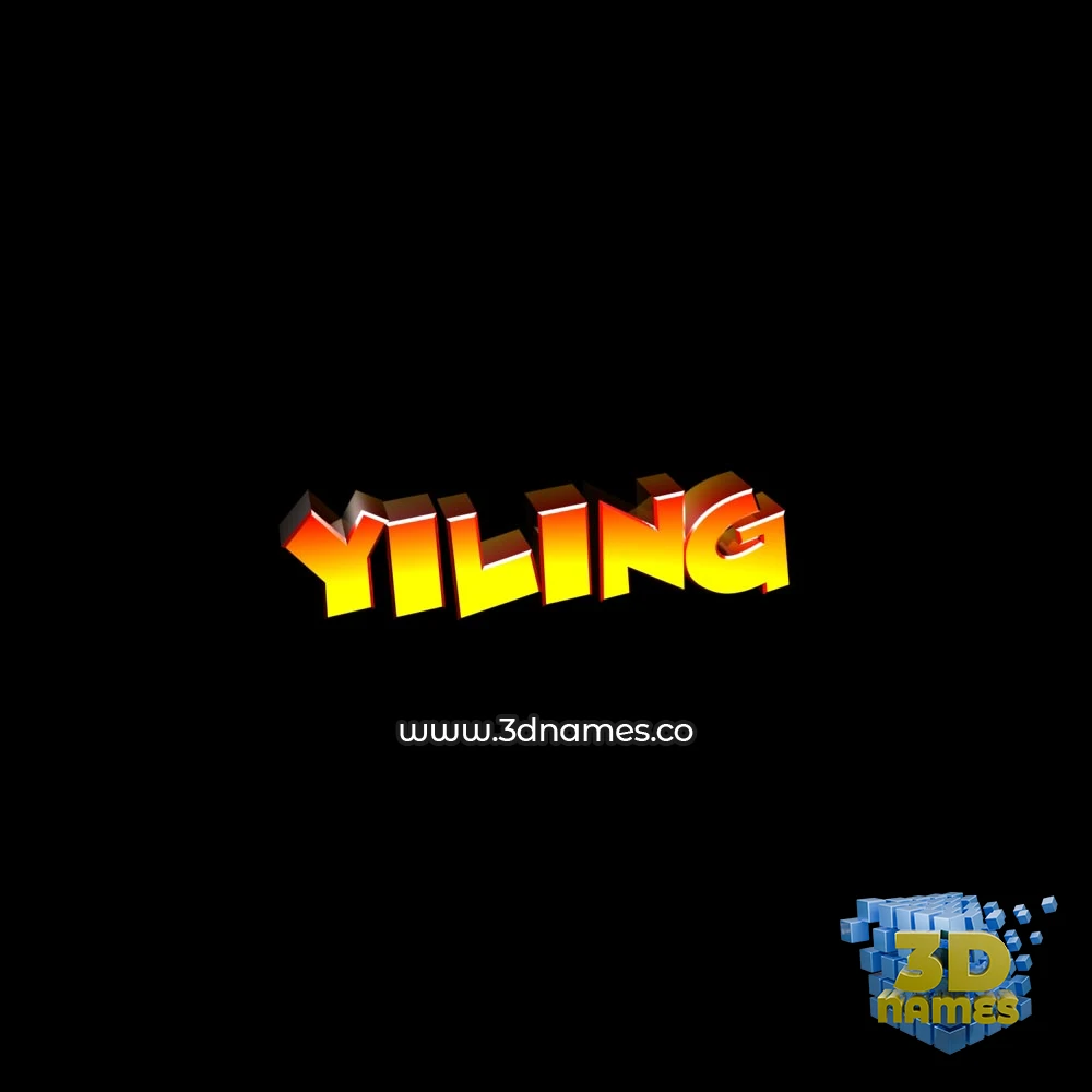 yiling in Black Background style - 3D name wallpaper