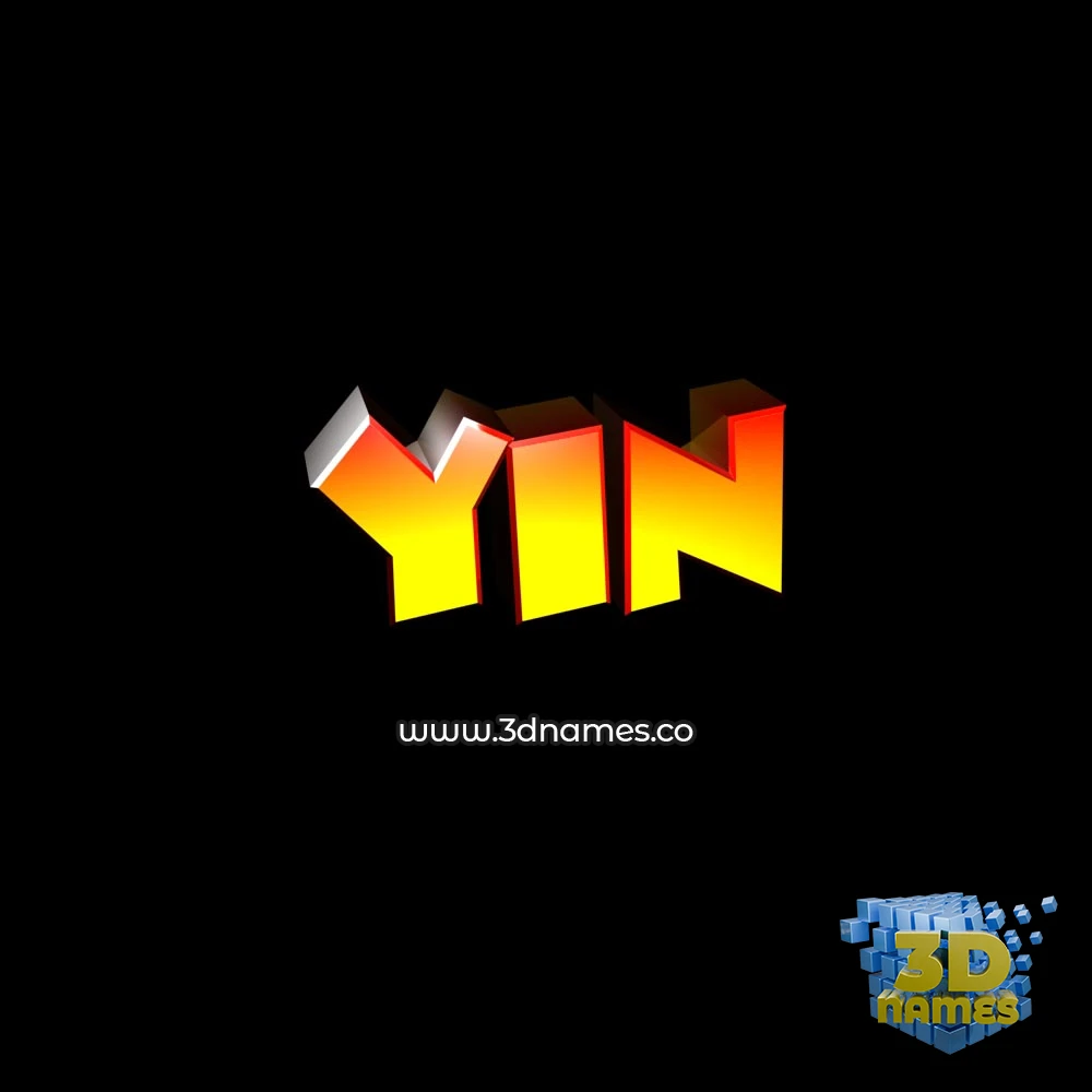 yin in Black Background style - 3D name wallpaper