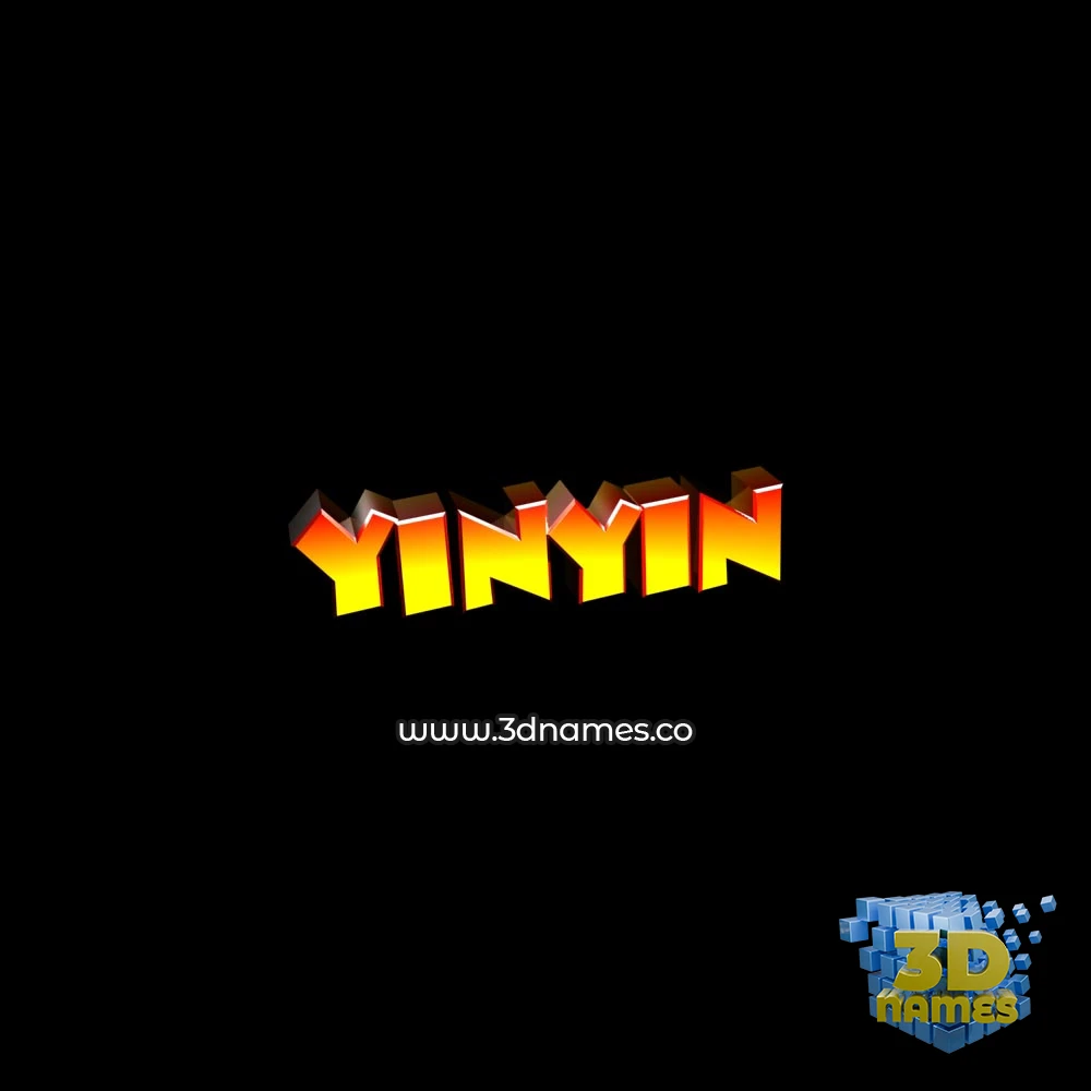 yinyin in Black Background style - 3D name wallpaper