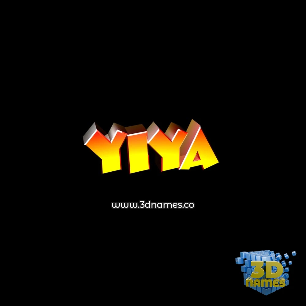 yiya in Black Background style - 3D name wallpaper