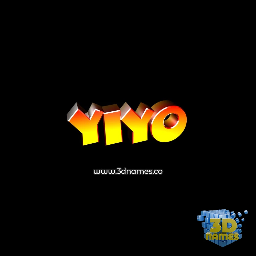 yiyo in Black Background style - 3D name wallpaper