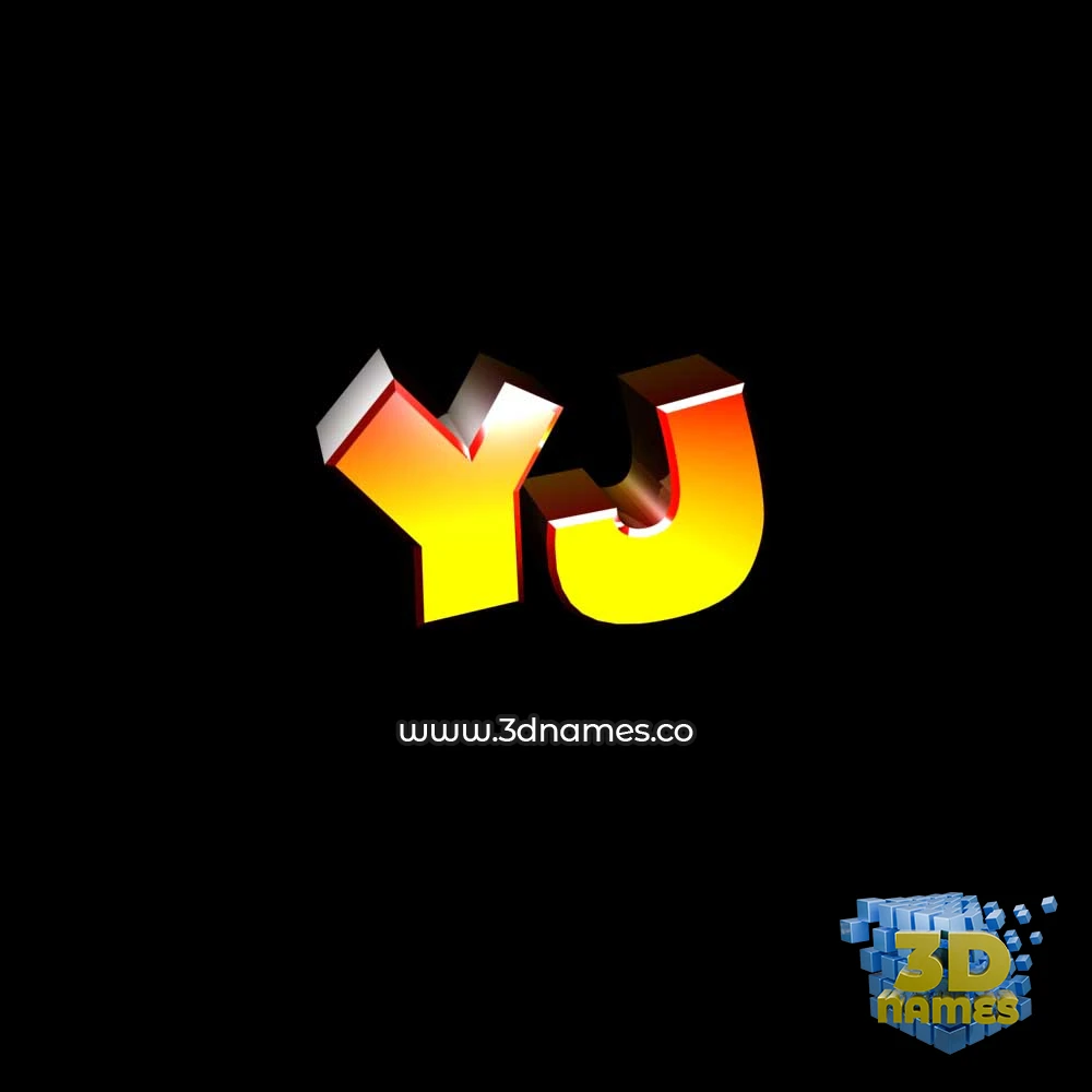 yj in Black Background style - 3D name wallpaper