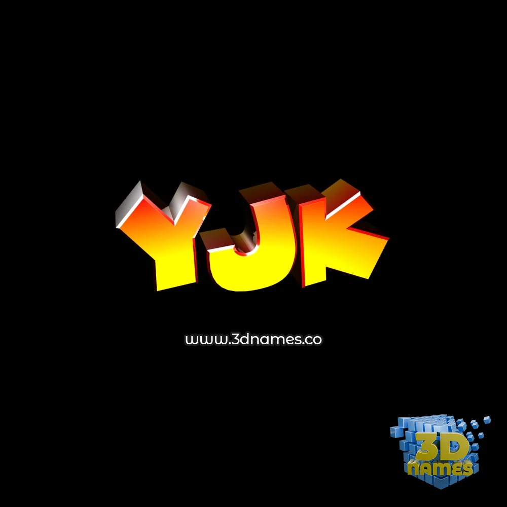 yjk in Black Background style - 3D name wallpaper