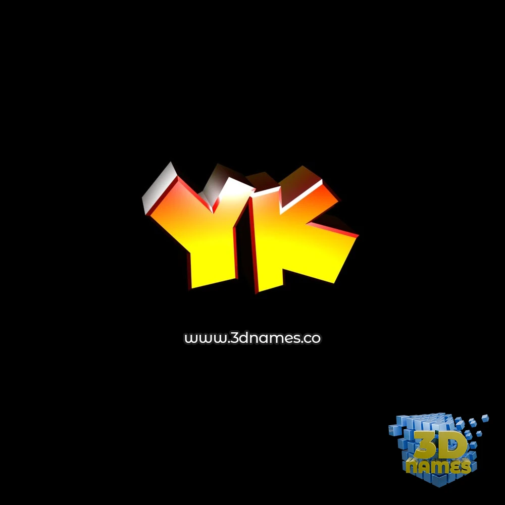 yk in Black Background style - 3D name wallpaper